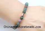 CGB9266 8mm, 10mm Indian agate & drum hematite power beads bracelets