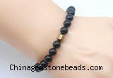 CGB9269 8mm, 10mm black agate & drum hematite power beads bracelets