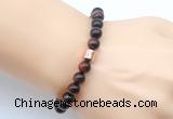 CGB9277 8mm, 10mm red tiger eye & drum hematite power beads bracelets