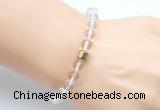 CGB9285 8mm, 10mm white crystal & drum hematite power beads bracelets