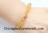 CGB9289 8mm, 10mm citrine & drum hematite power beads bracelets