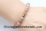 CGB9290 8mm, 10mm rainbow moonstone & drum hematite power beads bracelets