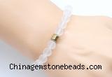 CGB9300 8mm, 10mm matte white crystal & drum hematite power beads bracelets