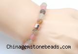 CGB9303 8mm, 10mm matte volcano cherry quartz & drum hematite power beads bracelets