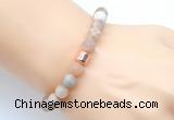 CGB9305 8mm, 10mm matte sunstone & drum hematite power beads bracelets