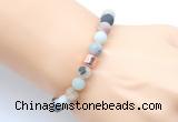 CGB9306 8mm, 10mm matte amazonite & drum hematite power beads bracelets