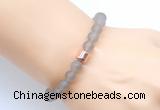 CGB9311 8mm, 10mm matte grey agate & drum hematite power beads bracelets