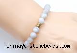 CGB9312 8mm, 10mm matte white crazy lace agate & drum hematite power beads bracelets