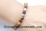 CGB9321 8mm, 10mm matte mookaite & drum hematite power beads bracelets