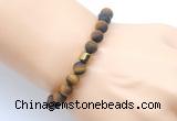 CGB9337 8mm, 10mm matte yellow tiger eye & drum hematite power beads bracelets