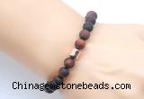 CGB9338 8mm, 10mm matte red tiger eye & drum hematite power beads bracelets