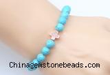 CGB9352 8mm, 10mm blue howlite & cross hematite power beads bracelets