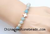 CGB9353 8mm, 10mm amazonite & cross hematite power beads bracelets