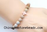 CGB9354 8mm, 10mm fossil coral & cross hematite power beads bracelets