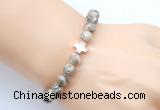 CGB9355 8mm, 10mm feldspar & cross hematite power beads bracelets