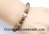 CGB9363 8mm, 10mm picasso jasper & cross hematite power beads bracelets