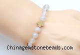 CGB9377 8mm, 10mm montana agate & cross hematite power beads bracelets