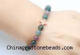 CGB9381 8mm, 10mm Indian agate & cross hematite power beads bracelets