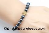 CGB9385 8mm, 10mm Tibetan agate & cross hematite power beads bracelets