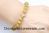 CGB9389 8mm, 10mm golden tiger eye & cross hematite power beads bracelets