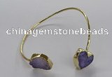 CGB939 15*20mm - 16*16mm freeform & heart druzy agate bangles