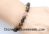 CGB9390 8mm, 10mm yellow tiger eye & cross hematite power beads bracelets