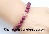 CGB9395 8mm, 10mm red tiger eye & cross hematite power beads bracelets