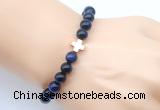 CGB9397 8mm, 10mm blue tiger eye & cross hematite power beads bracelets