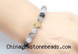 CGB9403 8mm, 10mm black rutilated quartz & cross hematite power beads bracelets