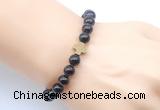 CGB9406 8mm, 10mm garnet & cross hematite power beads bracelets