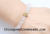 CGB9416 8mm, 10mm matte white crystal & cross hematite power beads bracelets
