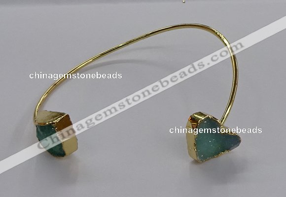 CGB942 15*20mm - 16*16mm freeform & heart druzy agate bangles