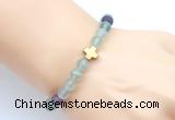 CGB9420 8mm, 10mm matte fluorite & cross hematite power beads bracelets