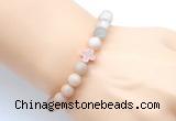 CGB9421 8mm, 10mm matte sunstone & cross hematite power beads bracelets