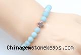 CGB9423 8mm, 10mm matte amazonite & cross hematite power beads bracelets