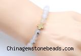 CGB9426 8mm, 10mm matte montana agate & cross hematite power beads bracelets