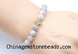 CGB9428 8mm, 10mm matte white crazy lace agate & cross hematite power beads bracelets