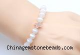 CGB9430 8mm, 10mm matte Tibetan agate & cross hematite power beads bracelets