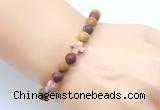 CGB9437 8mm, 10mm matte mookaite & cross hematite power beads bracelets