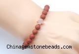 CGB9443 8mm, 10mm matte red jasper & cross hematite power beads bracelets