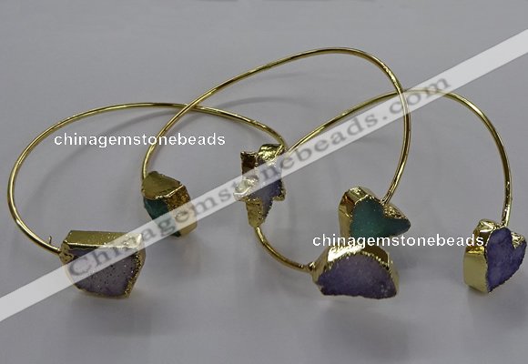 CGB945 13*18mm - 18*18mm freeform druzy agate bangles