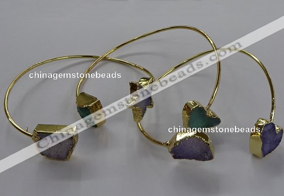 CGB945 13*18mm - 18*18mm freeform druzy agate bangles