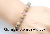 CGB9453 8mm, 10mm matte picture jasper & cross hematite power beads bracelets