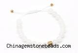 CGB9460 8mm, 10mm white jade & drum hematite adjustable bracelets