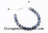 CGB9466 8mm, 10mm blue spot stone & drum hematite adjustable bracelets