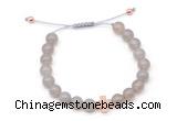 CGB9486 8mm, 10mm grey agate & cross hematite adjustable bracelets