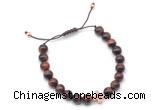 CGB9502 8mm, 10mm red tiger eye & cross hematite adjustable bracelets