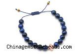 CGB9507 8mm, 10mm blue tiger eye & cross hematite adjustable bracelets