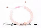 CGB9511 8mm, 10mm rose quartz & cross hematite adjustable bracelets