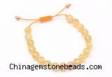 CGB9514 8mm, 10mm citrine & round hematite adjustable bracelets